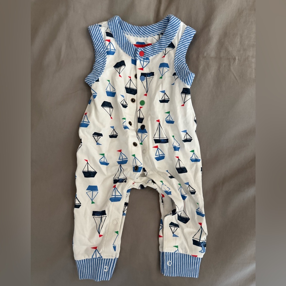 Joules Nautical Sleeveless Baby Romper 0-3 months